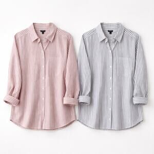 Torrid Striped Button Up Blouses Red/Blue Casual Cotton Blend Women's Size 3(3X)